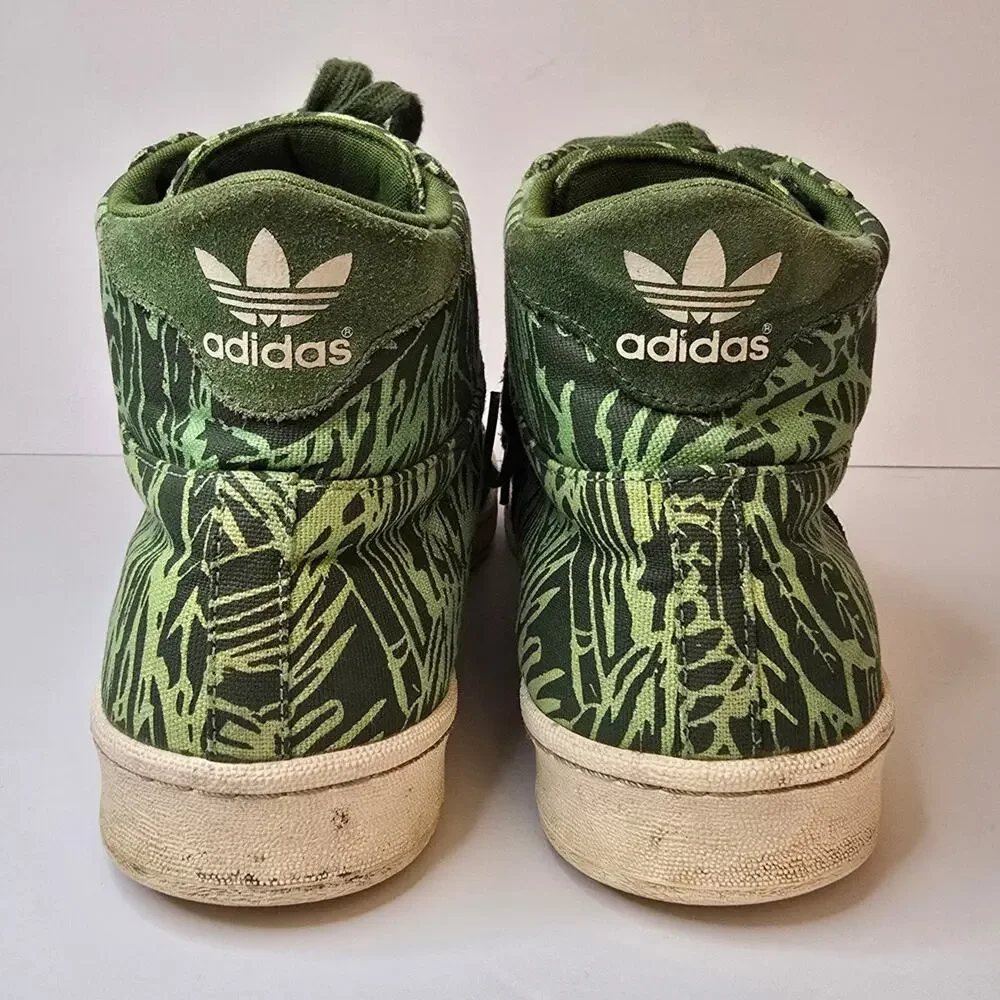 Adidas Jabbar Mid Top Sneakers Men's Size 12 Green Jungle Print D67390 - Picture 4 of 12